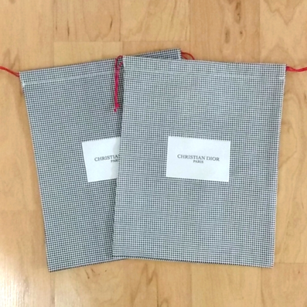 New Christian Dior Paris Dust Drawstring Cloth Storage Bag Bags NWOT Set…